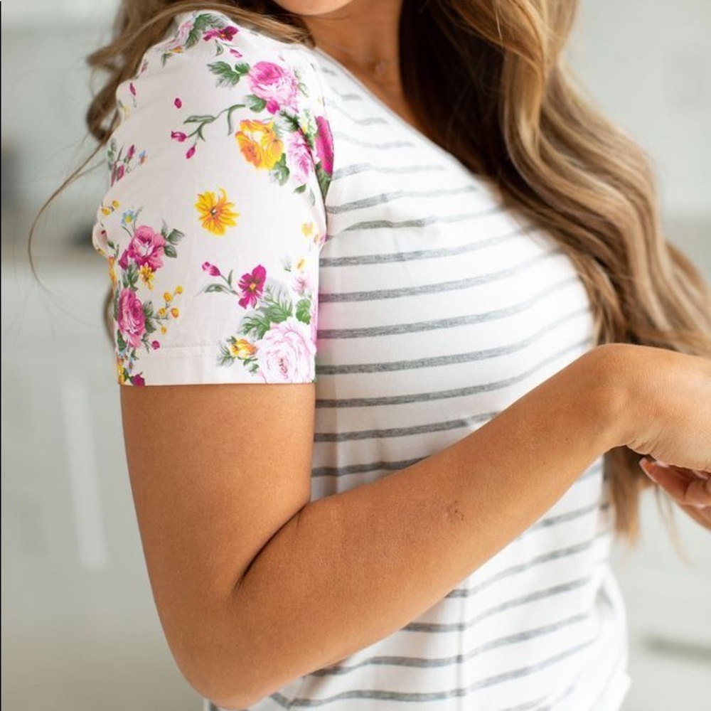 Ampersand Floral and Stripe T-shirt